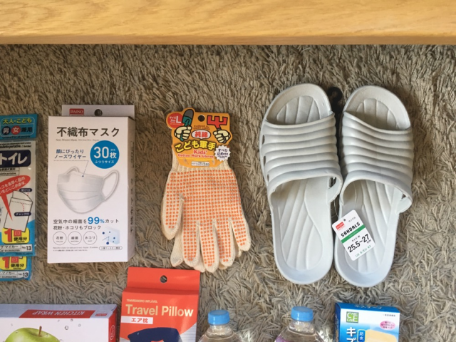 ●Fabric gloves ● Sandals ● Mask